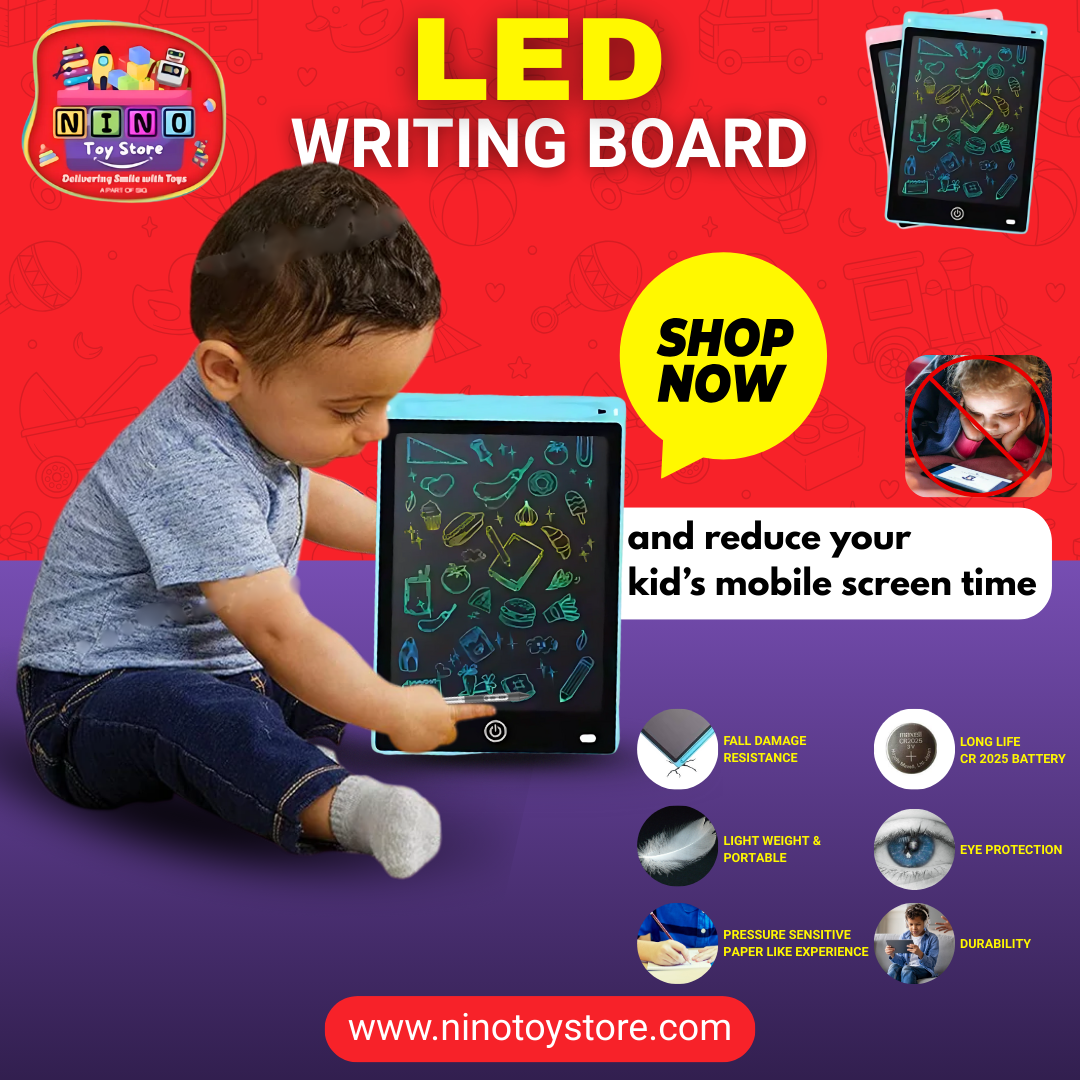 Premium LED writing board - 12 inch (Reduce kids mobile screen time)