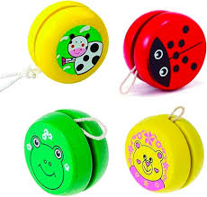 Wooden Yo-Yo Toy for Kids | Classic Retro Toy with Animal Designs set of 2